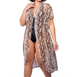 NEW JORDAN TAYLOR animal print tie waist cover up in snake